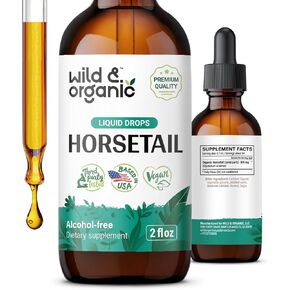 Horsetail Liquid Extract - Organic Horsetail Herb Supplement for Hair Growth - Vegan, Alcohol Free Drops - 2 fl oz