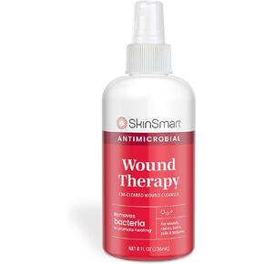 SkinSmart Antimicrobial Wound Therapy, Hypochlorous Acid Safely Removes Bacteria so Wounds Can Heal, Travel Size 2 Ounce Spray (Pack of 3)
