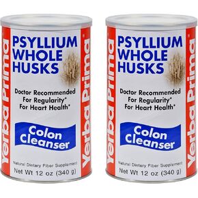 Yerba Prima Psyllium Husk, 12 Ounce (Pack of 3) - Fiber Supplement for Regularity, Colon Cleansing, Natural Support for Gut Health, Non GMO, Gluten Free, Vegan, No Sweeteners