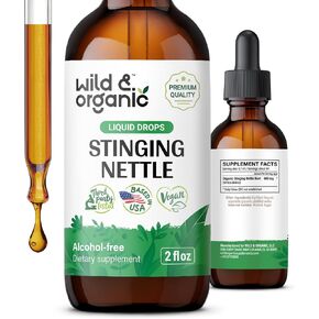 Stinging Nettle Tincture - Organic Stinging Nettle Root Liquid Extract - Vegan, Alcohol Free Supplement - 2 fl oz