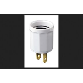 Leviton 61-W Lampholder Adapter Plug Wht, No Size, White