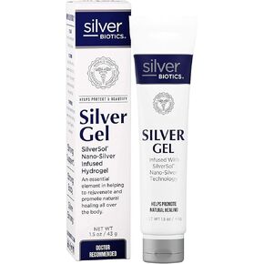 Silver Biotics Colloidal Silver Gel Nano-Silver 20 PPM Healing & Soothing Gel | Great For Healing Skin From Scars, Burns, Wounds, Blemishes & More | 1.5 oz