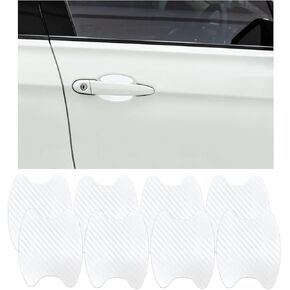 Ziciner 4 PCS Car Door Handle Sticker, Carbon Fiber Texture Auto Door Handle Protective Films, Universal Car Accessories (Black#B)
