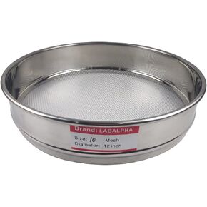 LABALPHA 120 Mesh Lab Sieves, 120 Mesh Test Sieve, 12'' Diameter, 304 Stainless Steel Wire Cloth (0.125mm)