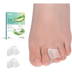 Welnove Gel Toe Separators - 10 Pack Toe Spacers with Aloe Vera Extract for Overlapping Toes, Bunions, Big Toe Alignment, Bunion Relief - Soft Silicone Toe Corrector for Men Women in Saudi Arabia