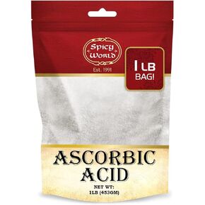 Spicy World Ascorbic Acid Vitamin C Powder 5 LB - Dietary Supplement, Pure VIT C Powder USP Bulk