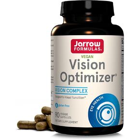 Jarrow Formulas Vision Optimizer - 180 Veggie Capsules - Supplement Supports Visual Function & Eye Health - Contains More Than 10 Vitamins, Phytonutrients & Herbs - 60 Servings