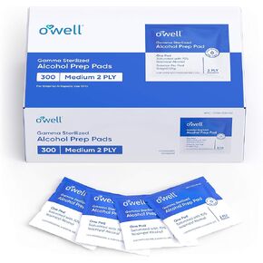 Alcohol Wipes, 200 Count | Medical & Professional Sterile Alcohol Prep Pads | Individually Wrapped 2-Ply Antiseptic Alcohol Pads Great for First Aid Kits & Personal Use | 200 Surgical Alcohol Swabs