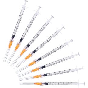 100Pack Disposable 5ml Syringe with 21G 1.5inch Needle Lab Supplies, Individually Packaged