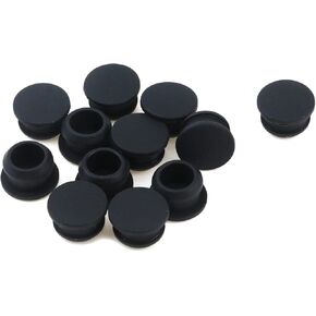 FarBoat 12pcs Silicone Plugs Waterproof Tapered Round Hole Stoppers Black for 9mm Hole