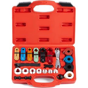 OMT Master Quick Disconnect Tool Set, 25pc Line Disconnect Tool Kit for A/C Fuel & Transmission Systems, Fuel Line Disconnect Tools for Mechanics Compatible with Ford Chevy GM More, Blue