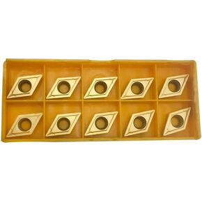 RHFGYY 20pcs DCMT21.51 DCMT21.52 DCMT070204 DCMT070208 Carbide Inserts Lathe Turning Inserts Turning Tool Multilayer Coated CNC Lathe Inserts for SDJCR Lathe Turning Tool Holder Replacement Insert