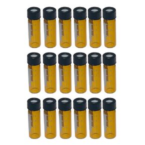 4ml Clear HPLC Vials, 13-425 Lab Autosampler Vials with Writing Area and Graduations, Black Screw Cap with Hole, Red PTFE and White Silicone Septa, 100 Pcs/Pack