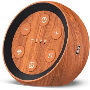 SoundMe Small Sound Machine Brown Noise Machine 30 Soothing Natural Sounds Rain Fan Pink White Noise Machine for Baby Kids Adults with 36 Volume Control Powered by AC or USB Sleep Timer Wood Grain