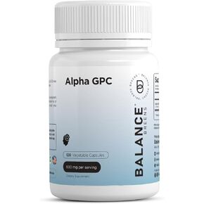 Alpha GPC Choline Supplement 600mg – 120 Vegetable Capsules - Advanced Memory Formula, Nootropics Brain Support Supplement - Non-GMO and Gluten Free Pills by Balance Breens