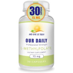 Our Daily Vites L-Methylfolate 15 mg / 15000 mcg Maximum Strength Active Folate, 5-MTHF, Vegetarian Capsules 90 Count (3 Month Supply) (90 Capsules)