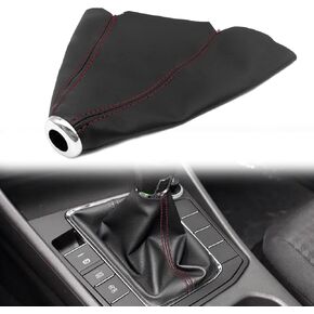 Vrasly Universal Car Shift Knob dust Cover Black, Shift Knob dust Cover Black PU Leather Manual/Auto Shifter Shift Boots Cover, Compatible with Most Car Truck,SUV