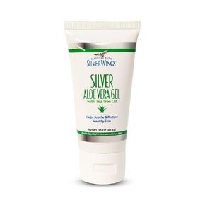 Natural Path Silver Wings Silver 200ppm Aloe Vera Gel with Tea Tree Oil 0.75 oz. Skin Healing & Nourishing