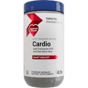 4Life Transfer Factor Cardio - Targeted System Support Dietary Supplement with Ginkgo Biloba, Garlic, Red Yeast Rice, and Resveratrol - 120 Capsules