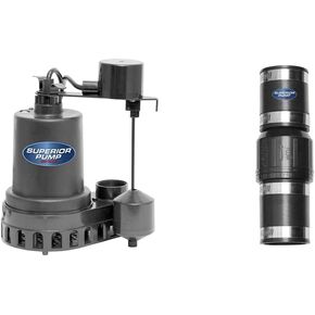Superior Pump 92572 1/2 HP Thermoplastic Submersible Sump Pump with Vertical Float Switch