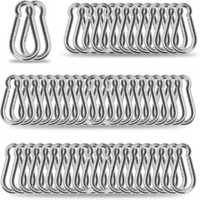24Pack M8 5/16" Spring Snap Hook, 3Inch Carabiner Quick Link Carabiner Clip for Hammock Swing Outdoor Travel, Heavy Duty Rope Connector Snap Link Buckle for Camping Fishing Hiking