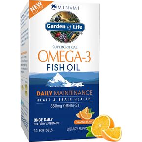 Garden of Life EPA/DHA Omega 3 Fish Oil - Minami Natural Brain Function, Heart and Mood Supplement, 30 Softgels