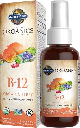 Garden of Life B12 Vitamin - mykind Organic Whole Food B-12 for Metabolism and Energy, Raspberry, 2oz Liquid in Saudi Arabia