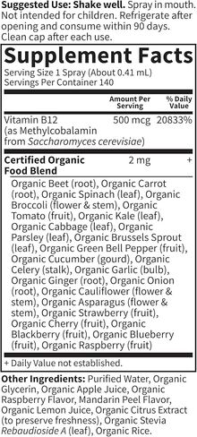 Garden of Life B12 Vitamin - mykind Organic Whole Food B-12 for Metabolism and Energy, Raspberry, 2oz Liquid in Saudi Arabia
