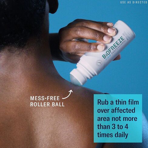 Biofreeze Professional Menthol Roll-On Pain-Relieving Gel 3 FL OZ, Cololess Topical Pain Reliever For Muscles And Joints From Arthritis, Backache, Strains, Bruises, & Sprains (Package May Vary) in Saudi Arabia