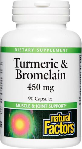 Natural Factors, Turmeric & Bromelain 450 mg, Muscle and Joint Support, 180 Capsules in Saudi Arabia