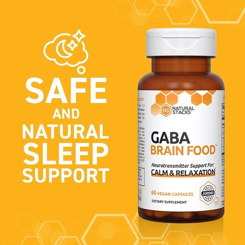 NATURAL STACKS GABA Supplement w/L-Citrulline & Grape Seed Extract - 20 Servings (60 ct.) - Deep Relaxation and Calm - Night Time Aid - Brain Food Formula Promotes GABA (Gamma-Aminobutyric Acid) in Saudi Arabia