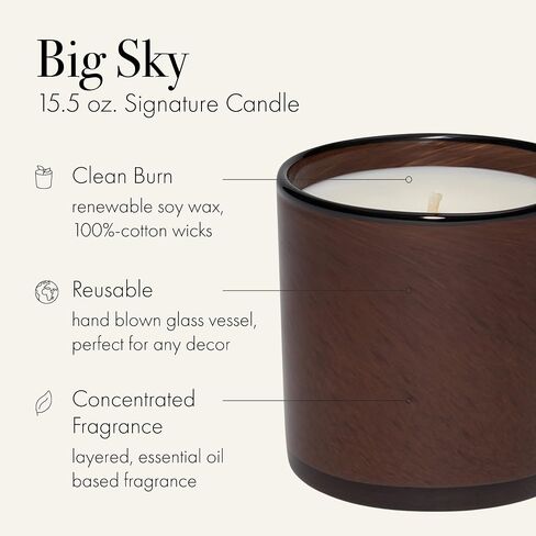 LAFCO New York Signature Candle, Star Magnolia - 15.5 oz - 90-Hour Burn Time - Reusable, Hand Blown Glass Vessel - Made in The USA in Kuwait