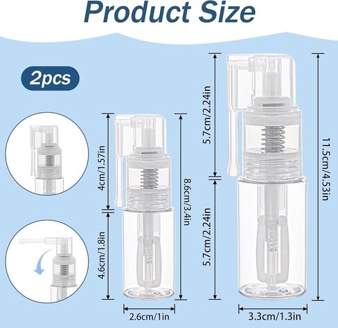 KALIONE 2 Pcs Glitter Duster Sprayer Transparent Craft Glitter Spray Bottle Empty Multi-Purpose Empty Plastic Spray Bottle Portable 35ml Bottles for Craft Scrapbooking Cardmaking in Kuwait