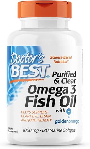 Doctor's Best Pure Wild Alaskan Fish Oil with AlaskOmega, Heart, Brain, Mental Wellbeing, Eyes, Non-GMO, Gluten Free, 180 Marine Softgels in Saudi Arabia