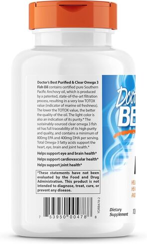 Doctor's Best Pure Wild Alaskan Fish Oil with AlaskOmega, Heart, Brain, Mental Wellbeing, Eyes, Non-GMO, Gluten Free, 180 Marine Softgels in Saudi Arabia