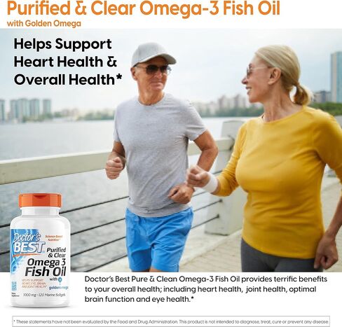 Doctor's Best Pure Wild Alaskan Fish Oil with AlaskOmega, Heart, Brain, Mental Wellbeing, Eyes, Non-GMO, Gluten Free, 180 Marine Softgels in Saudi Arabia