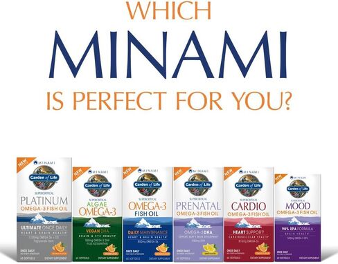 Garden of Life EPA/DHA Omega 3 Fish Oil - Minami Natural Brain Function, Heart and Mood Supplement, 30 Softgels in Saudi Arabia