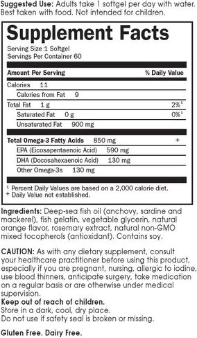 Garden of Life EPA/DHA Omega 3 Fish Oil - Minami Natural Brain Function, Heart and Mood Supplement, 30 Softgels in Saudi Arabia