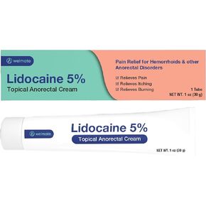 WELMATE | 5% Lidocaine | Numbing Cream Maximum Strength | Topical Anesthetic | Aches, Back Pain, Itching, Soreness, Burning, Tattoos, & Bruises | Unscented | Vegan | Child Resistant Packaging | 5.5 Oz