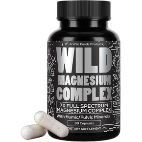 Wild Foods Premium 7x Magnesium Complex Supplement, 90 Softgel Capsules | High Absorption, Full Spectrum, Easy Digestion | 500mg Glycinate, Bisglycinate, Sucrosomial, Malate, Orotate, Citrate, Taurate