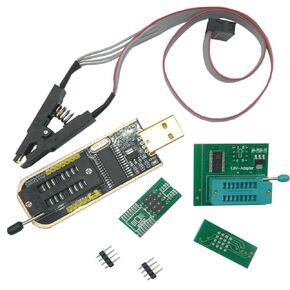 CH341A 24 25 Series Flash Module DIY Kit SOIC8 SOP8 Test Clip Flash IC Clips SPI Flash 1.8V Adpter SOP8 SOIC8 to DIP8 Adapter Socket Converter Programmer BIOS with USB Programmer Kit