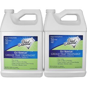 Black Diamond Stoneworks GET SERIOUS Grease Trap Treatment. Commercial Enzyme Drain Opener, Odor Control, Enzyme for Grease Trap Cleaner, and Maintenance. Eliminates Build-Up, Odor, and drain grease.