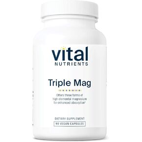 Vital Nutrients Triple Magnesium Complex | Magnesium Oxide, Malate & Glycinate | Vegan Supplement to Support Stress, Bones, and Muscles* | Glute, Dairy and Soy Free | 250mg | 90 Capsules