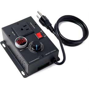HARMNEE AC Motor Speed Controller, AC 100V-120V & 15A Max, AC Electric Fan Variable Speed Controller Electronic Voltage Regulator with Overload Protection Switch & Voltage LED Display Screen