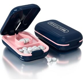 Pill Cutter for Small Pills - CFMOUR The Best Pill Splitter Multiple Size - Pill Splitter for Large Pills Adjustable - Cut Tablet in 1/2, 1/4 (Blue) with a Mini Pill Organizer Compartmen (Blue)