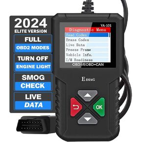 2023 Ver. EDIAG OBD2 Scanner YA-101 Auto Code Reader for Check Engine Light,O2 Sensor,EVAP Test,On-Board Monitor Test,Smog Check,OBD2 Diagnostic Scan Tool for All OBD2 Cars Since 1996-Upgrade Version