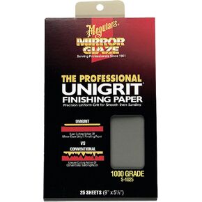 Meguiar's S2525 Mirror Glaze 2500 Grit Unigrit Finishing Paper - 25 Sheets