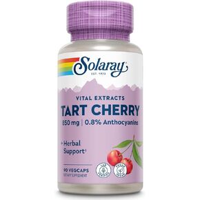SOLARAY Tart Cherry Fruit Extract 425mg | Supports Healthy Uric Acid Levels w/Antioxidants & Anthocyanins | Non-GMO & Vegan | 90 VegCaps
