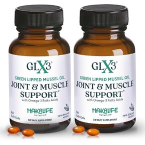 GLX3 Extra Strength Green Lipped Mussel Oil Capsules - Long-Lasting Joint Comfort Supplement - Support for Aches, Soreness - Naturally Rich in Omega 3 & Chondroitin Sulfate 120 Tablets