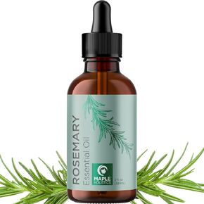 Pure Rosemary Oil - Volumizing Aromatherapy Rosemary Essential Oil for Diffuser Plus Hair Skin and Nail Care - Nourishing Rosemary Hair Oil for Enhanced Shine and Dry Scalp Care 2oz